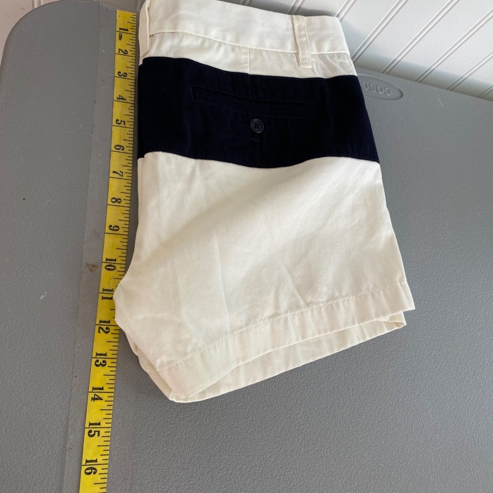 J Crew Women Color Block Nautical Chino Shorts Size 6 Cotton Old Money Fisherman - Picture 9 of 10